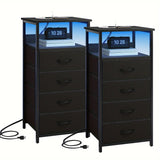 2pcs-4 Drawers-Black