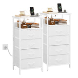 2pcs-4 Drawers-White