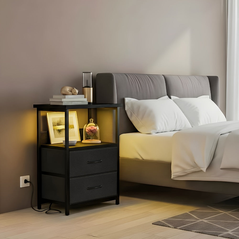 Multi-Drawer Nightstand with Charging Station for Practical Everyday Home Use detail image - detail view 11