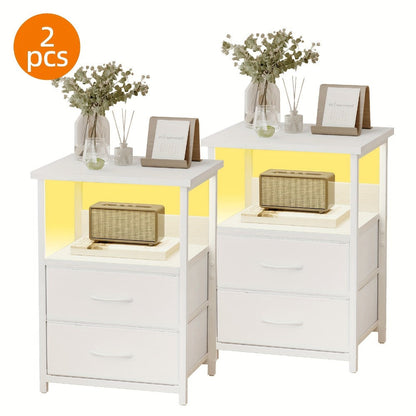 Multi-Drawer Nightstand with Charging Station for Practical Everyday Home Use detail image - detail view 12