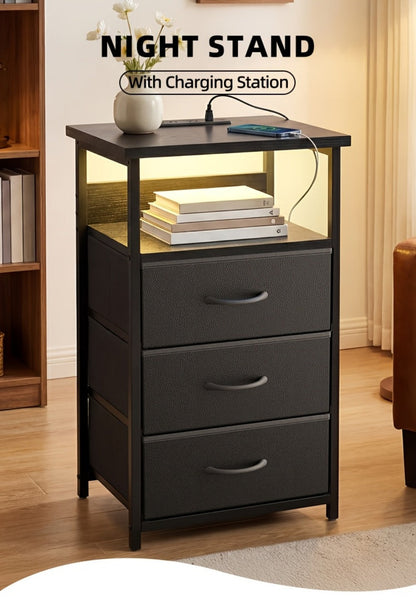 Multi-Drawer Nightstand with Charging Station for Practical Everyday Home Use detail image - detail view 29