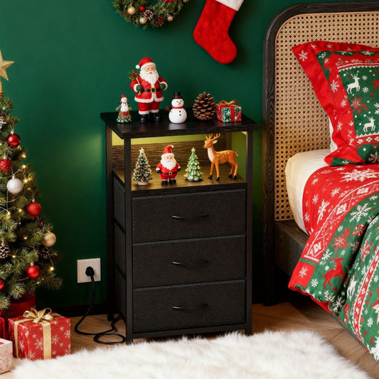 Multi-Drawer Nightstand with Charging Station for Practical Everyday Home Use detail image