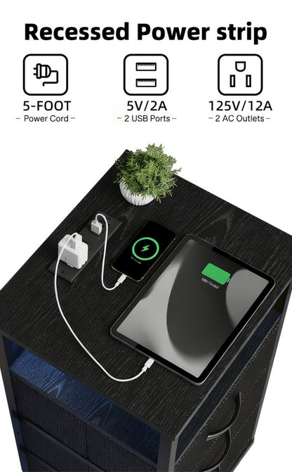 Multi-Drawer Nightstand with Charging Station for Practical Everyday Home Use detail image - detail view 37