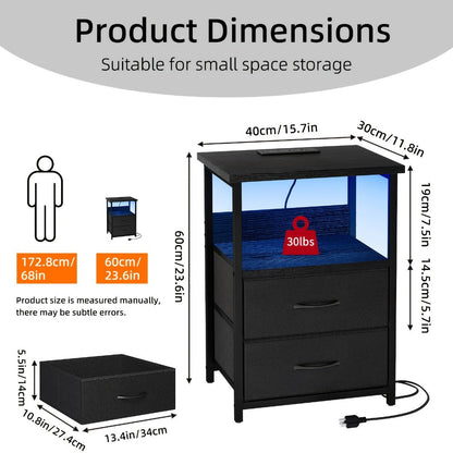 Multi-Drawer Nightstand with Charging Station for Practical Everyday Home Use detail image - detail view 4