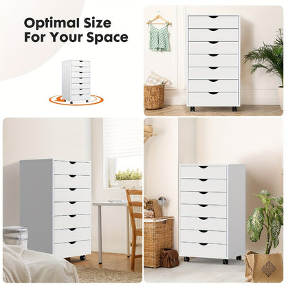 Multi-Drawer Rolling Bathroom Storage Cabinet, Freestanding Storage Cupboard detail image - detail view 12