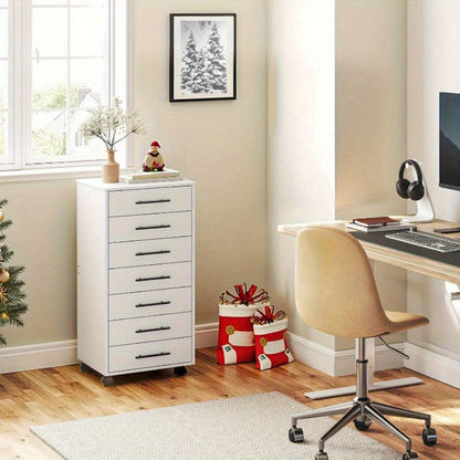 Multi-Drawer Rolling Bathroom Storage Cabinet, Freestanding Storage Cupboard detail image