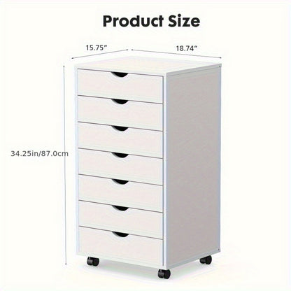Multi-Drawer Rolling Bathroom Storage Cabinet, Freestanding Storage Cupboard detail image - detail view 4