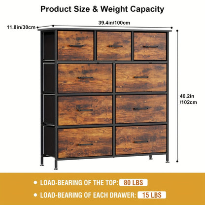 Multi-Drawer Wood Dresser with Storage Drawers and Multiple Color Options for Bedroom detail image - detail view 16