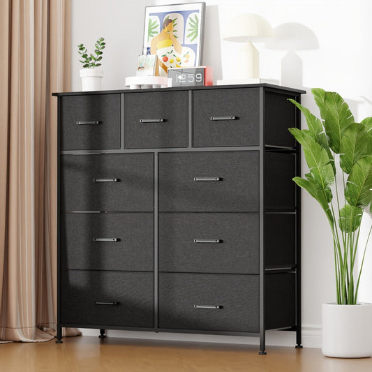 Dresser, Fabric with Drawers 5/8/9 Drawer Chest Organizer Wooden Top Steel Frame shown in the main product view