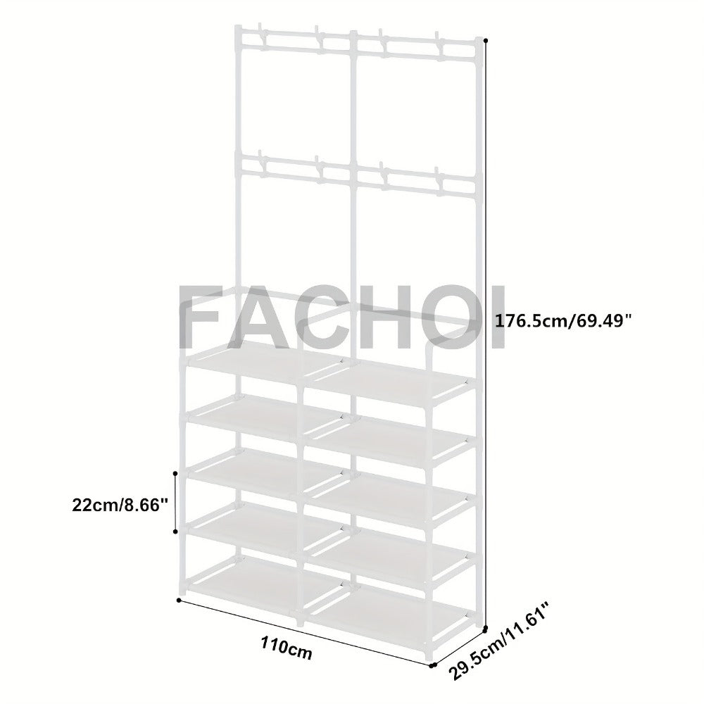 Multi-Layer Freestanding Shoe Rack, Closet Shoe Shelf for Entryway detail image - detail view 11