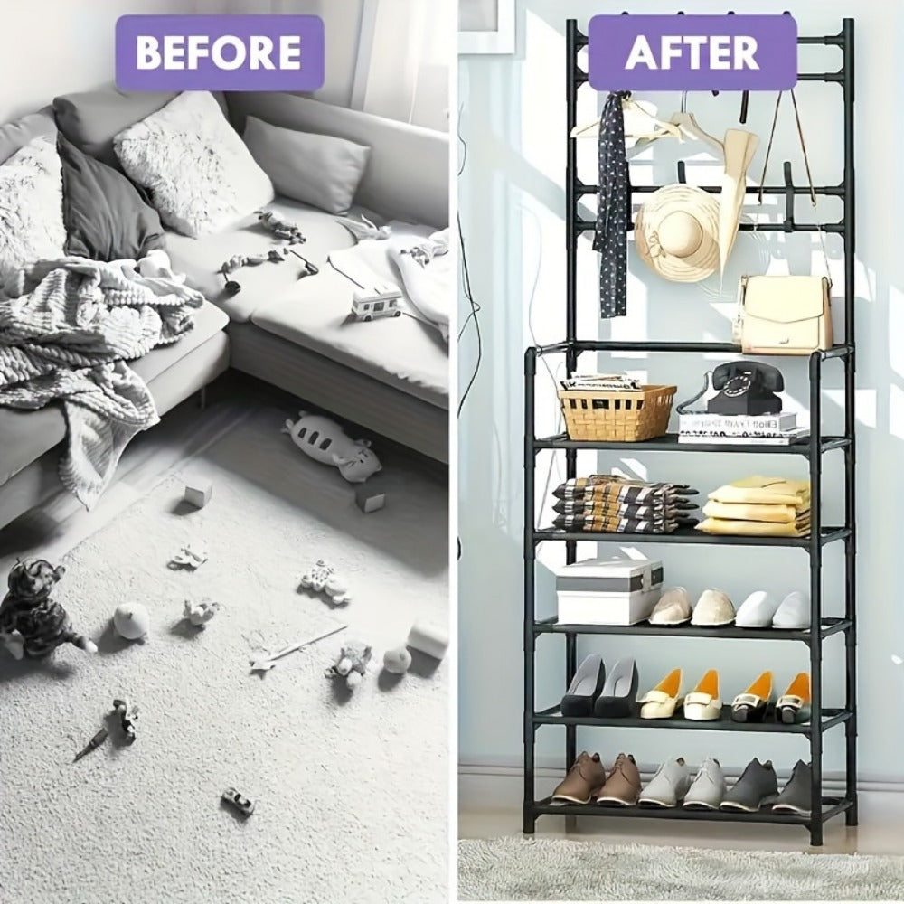 Multi-Layer Freestanding Shoe Rack, Closet Shoe Shelf for Entryway detail image - detail view 4