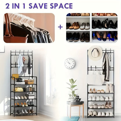 Multi-Layer Freestanding Shoe Rack, Closet Shoe Shelf for Entryway detail image - detail view 8