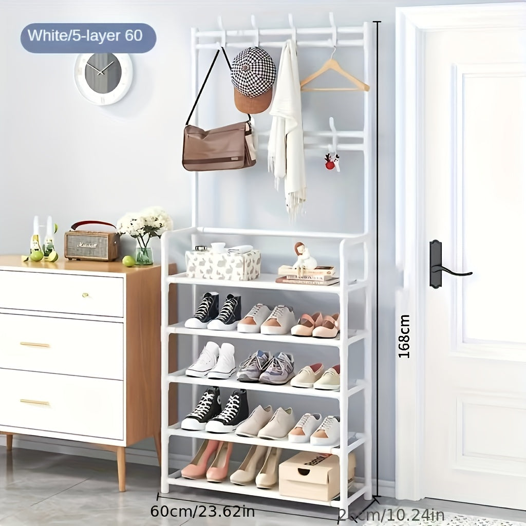 Shoe Rack shown in the White 5 Layers option