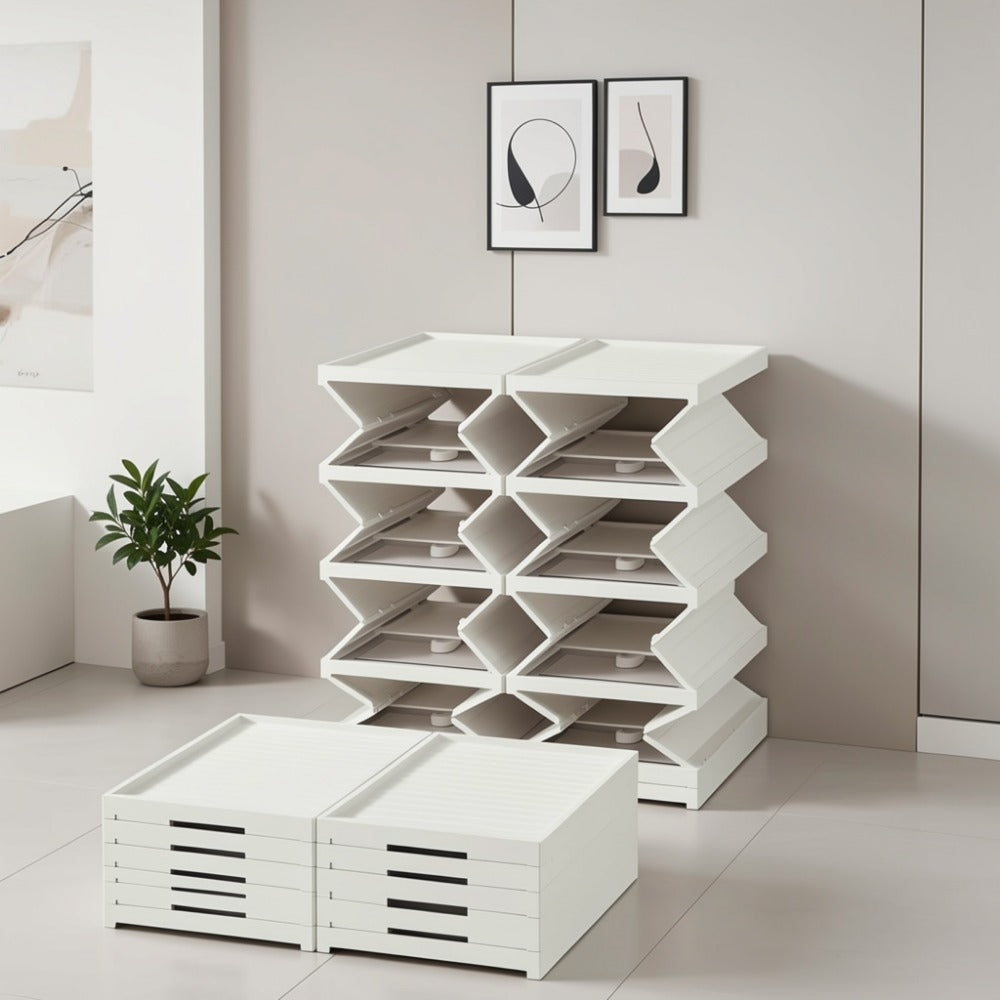 Multi-Layer Space-Saving Shoe Organizer with Stackable Design for Entryway detail image - detail view 8