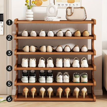 Multi-Layer Wood Shoe Rack with Tool-Free Assembly, Freestanding Shoe Storage Rack detail image - detail view 7