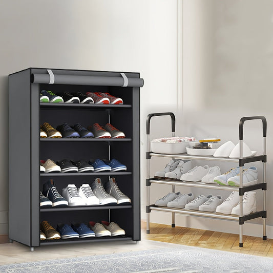 Shoe Cabinet, Portable with Nonwoven Cover 6, 8 or 10 Tier, Fabric Shoe Organizer Holds shown in the main product view