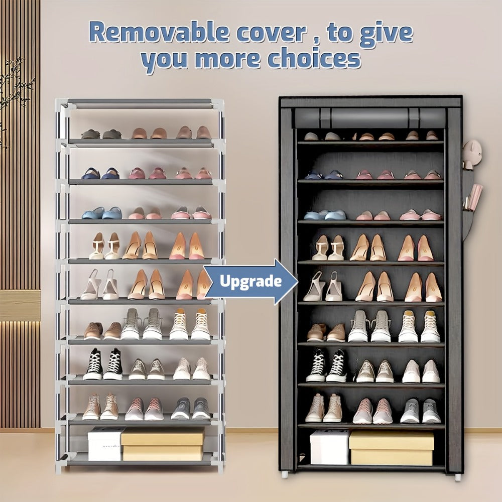Multi-Tier Fabric Shoe Cabinet with Tool-Free Assembly for Entryway detail image - detail view 10