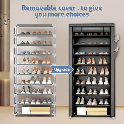 Multi-Tier Fabric Shoe Cabinet with Tool-Free Assembly for Entryway detail image - detail view 10