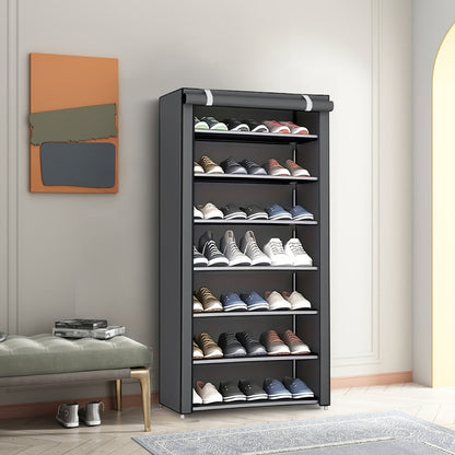 Multi-Tier Fabric Shoe Cabinet with Tool-Free Assembly for Entryway detail image - detail view 11