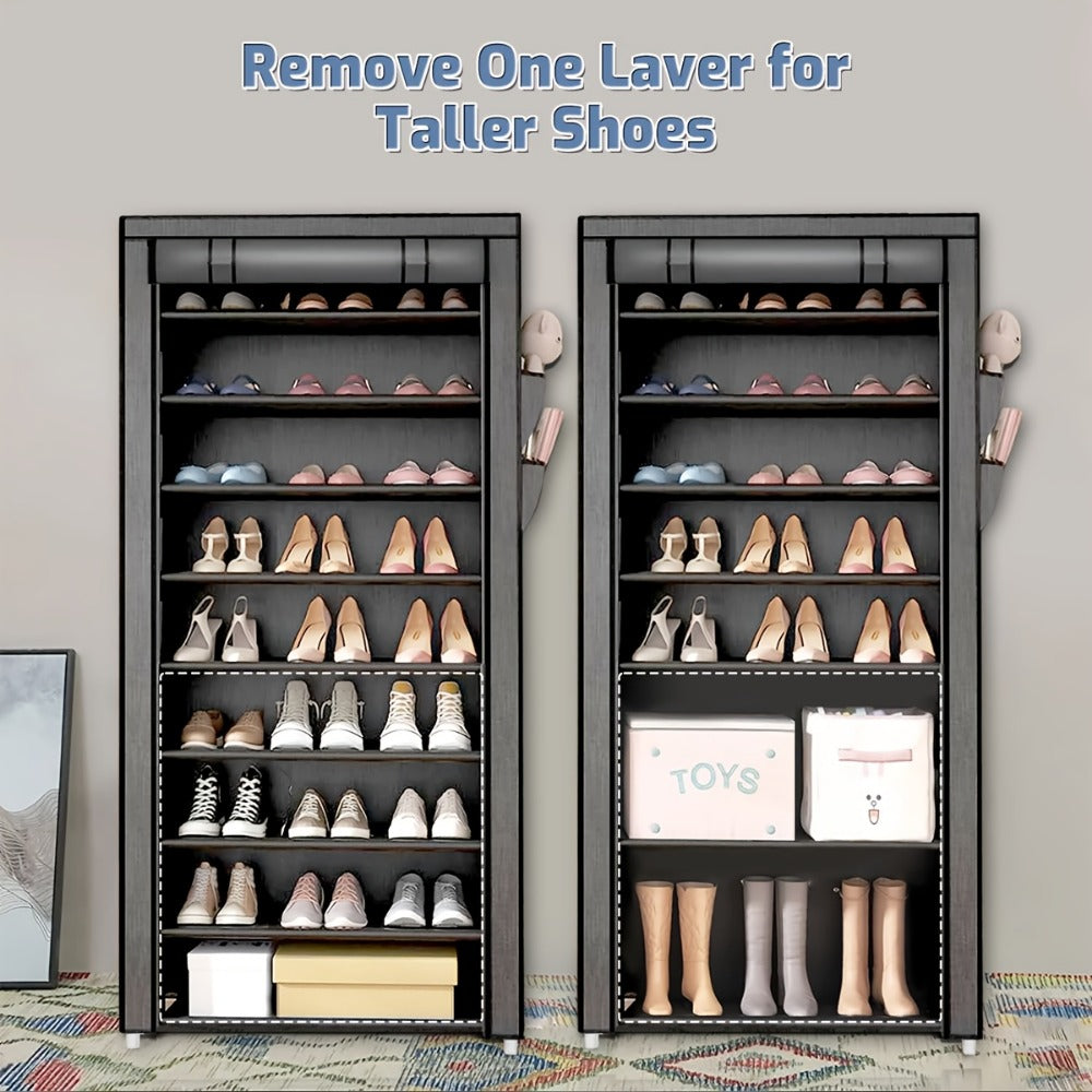 Multi-Tier Fabric Shoe Cabinet with Tool-Free Assembly for Entryway detail image - detail view 25