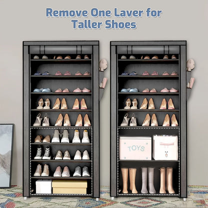 Multi-Tier Fabric Shoe Cabinet with Tool-Free Assembly for Entryway detail image - detail view 25