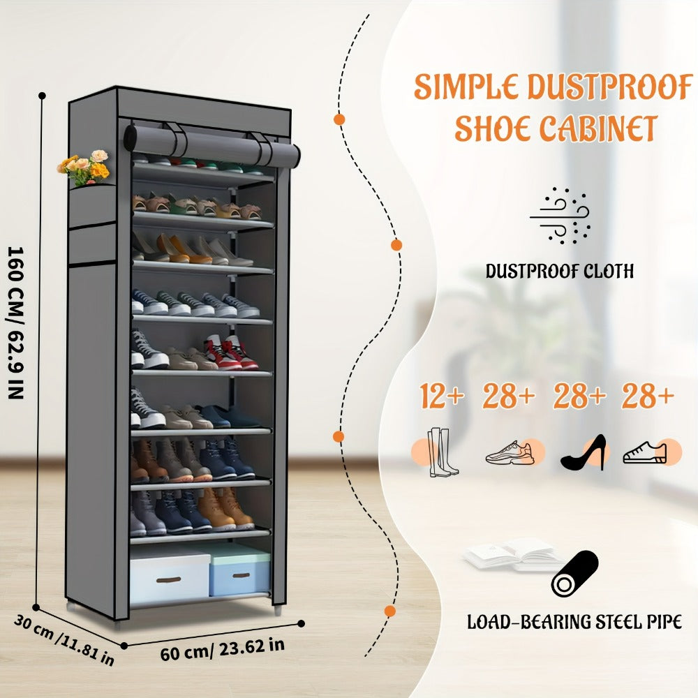 Multi-Tier Fabric Shoe Cabinet with Tool-Free Assembly for Entryway detail image - detail view 26