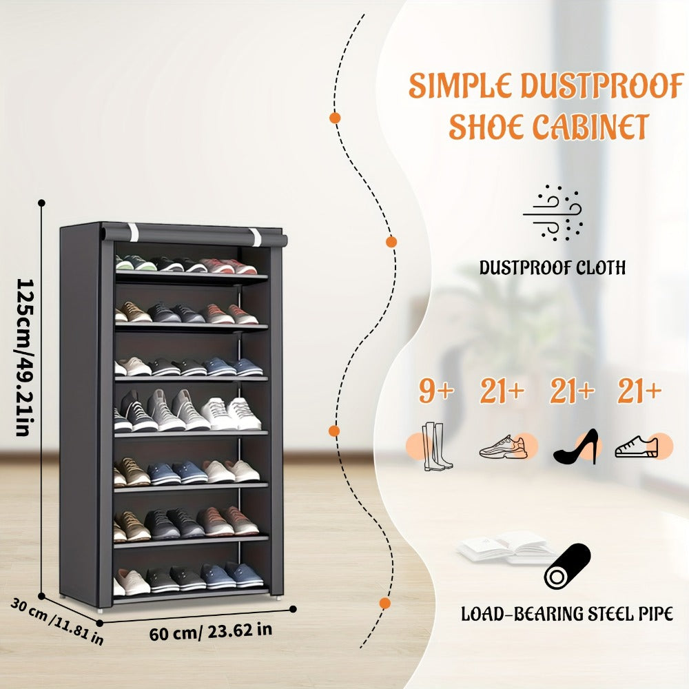 Multi-Tier Fabric Shoe Cabinet with Tool-Free Assembly for Entryway detail image - detail view 27
