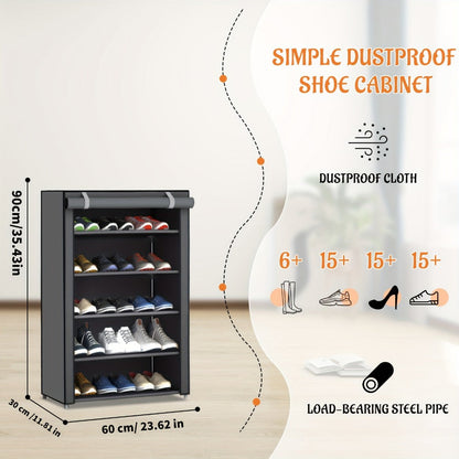 Multi-Tier Fabric Shoe Cabinet with Tool-Free Assembly for Entryway detail image - detail view 28