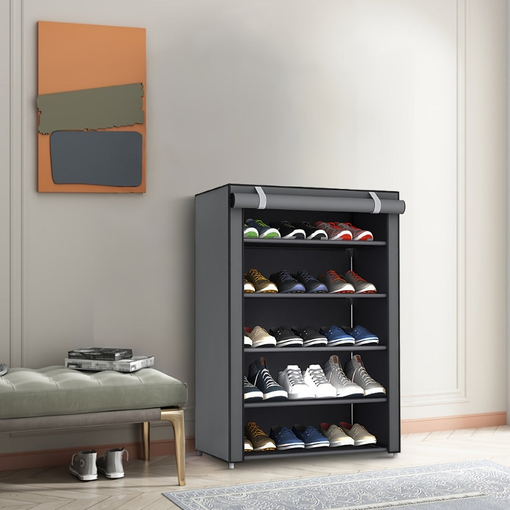 Multi-Tier Fabric Shoe Cabinet with Tool-Free Assembly for Entryway detail image - detail view 3