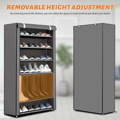 Multi-Tier Fabric Shoe Cabinet with Tool-Free Assembly for Entryway detail image - detail view 6