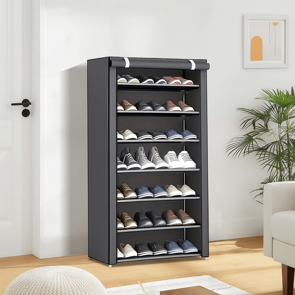 Multi-Tier Fabric Shoe Cabinet with Tool-Free Assembly for Entryway detail image - detail view 7
