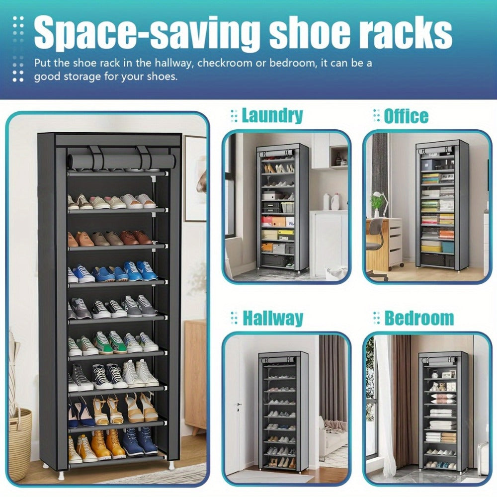 Multi-Tier Fabric Shoe Cabinet with Tool-Free Assembly for Entryway detail image - detail view 8