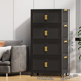 48CM/19" 4-layer black (magnetic door + foldable + casters)