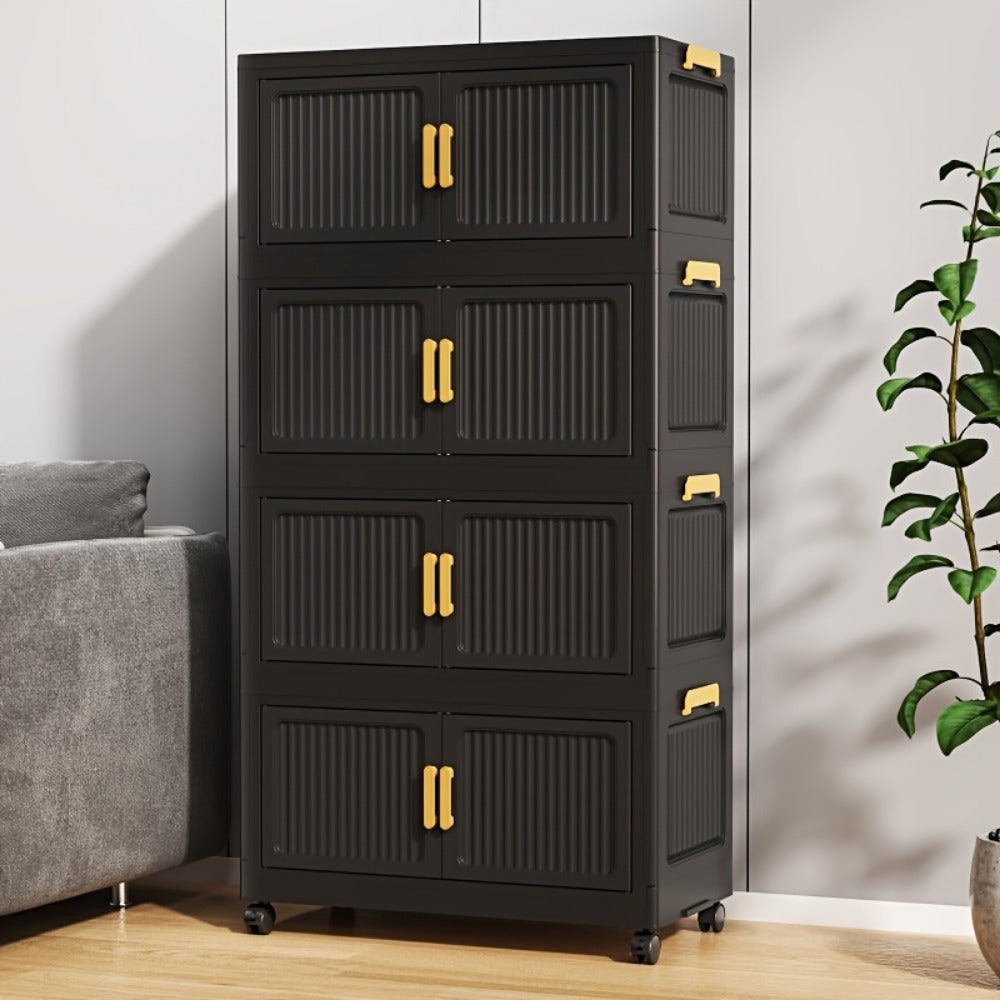 Multi-Tier Foldable Kitchen Pantry Cabinet with Stackable Design and Dustproof Cover detail image - detail view 11