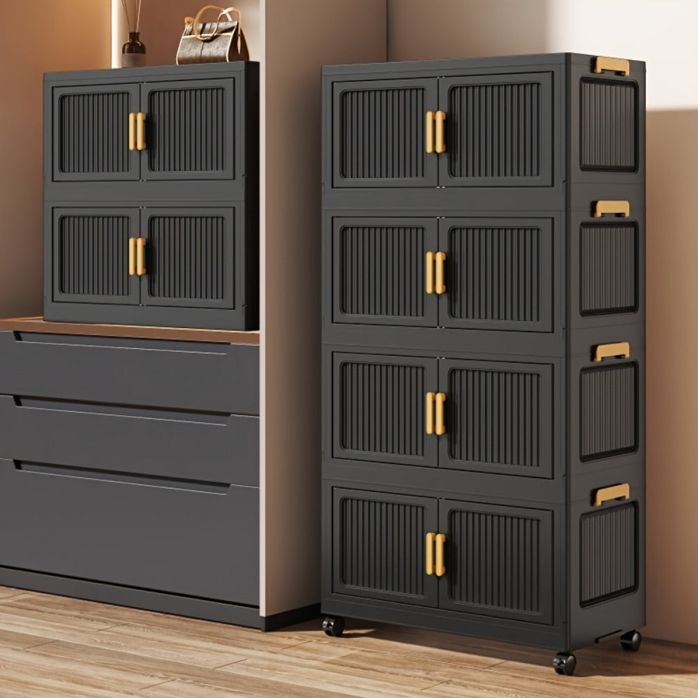 Multi-Tier Foldable Kitchen Pantry Cabinet with Stackable Design and Dustproof Cover detail image - detail view 13
