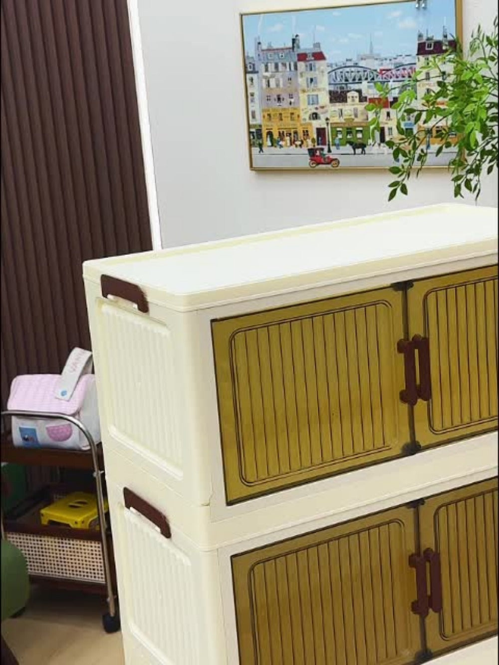 Multi-Tier Foldable Kitchen Pantry Cabinet with Stackable Design and Dustproof Cover detail image - detail view 14