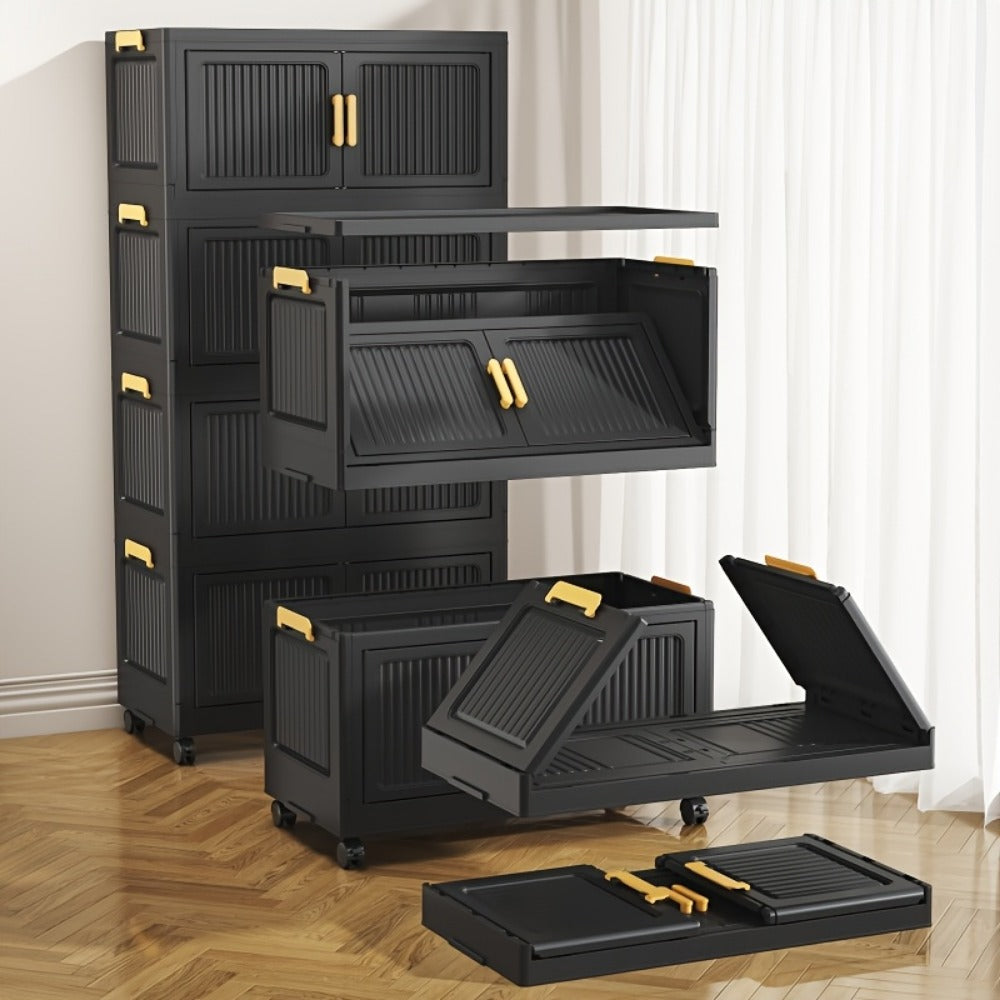 Multi-Tier Foldable Kitchen Pantry Cabinet with Stackable Design and Dustproof Cover detail image - detail view 5