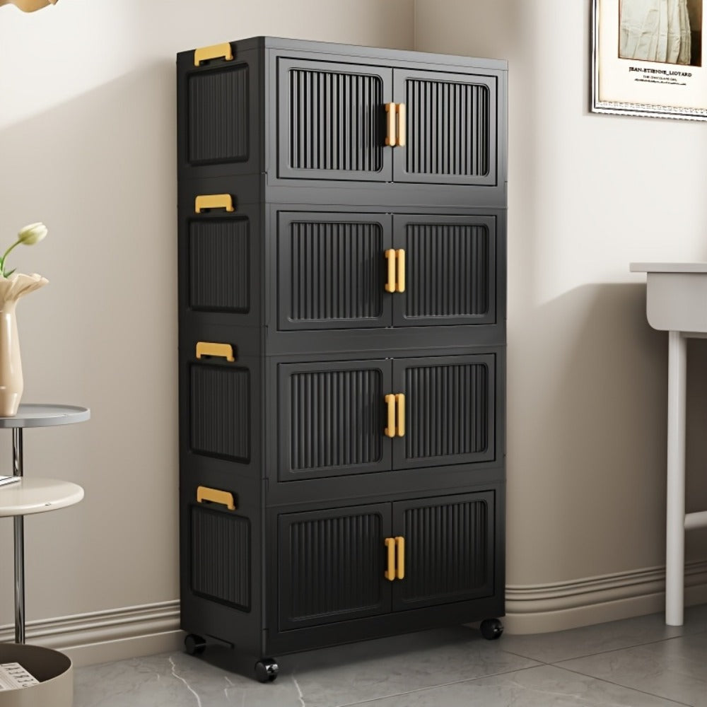 Multi-Tier Foldable Kitchen Pantry Cabinet with Stackable Design and Dustproof Cover detail image - detail view 7