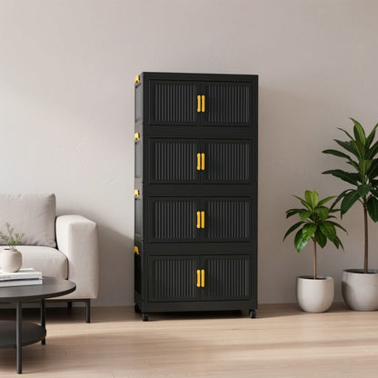 Multi-Tier Foldable Kitchen Pantry Cabinet with Stackable Design and Dustproof Cover detail image - detail view 8