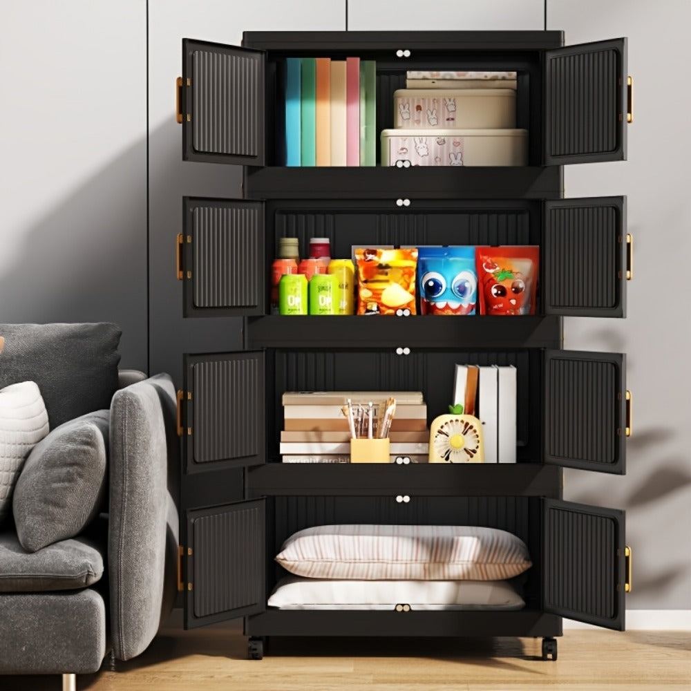 Multi-Tier Foldable Kitchen Pantry Cabinet with Stackable Design and Dustproof Cover detail image - detail view 9