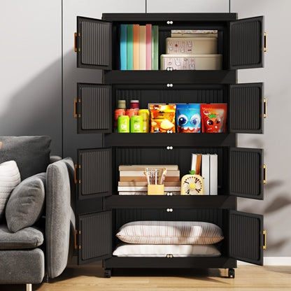 Multi-Tier Foldable Kitchen Pantry Cabinet with Stackable Design and Dustproof Cover detail image - detail view 9