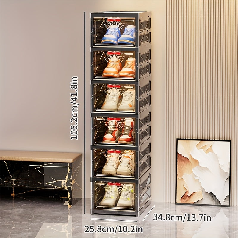 Shoe Cabinet shown in the 6 layers per group option