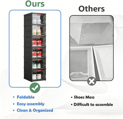 Multi-Tier Foldable Shoe Cabinet with Secure Lid, Covered Shoe Storage detail image - detail view 15