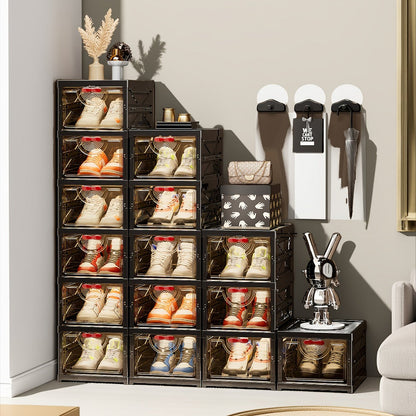 Multi-Tier Foldable Shoe Cabinet with Secure Lid, Covered Shoe Storage detail image - detail view 16