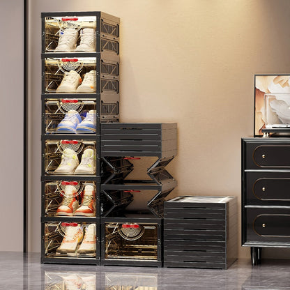 Multi-Tier Foldable Shoe Cabinet with Secure Lid, Covered Shoe Storage detail image - detail view 17
