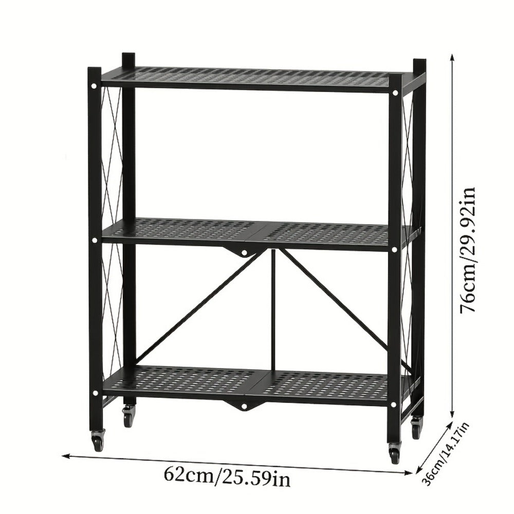 Multi-Tier Foldable Storage Shelf for Living Room and Home Office detail image - detail view 6