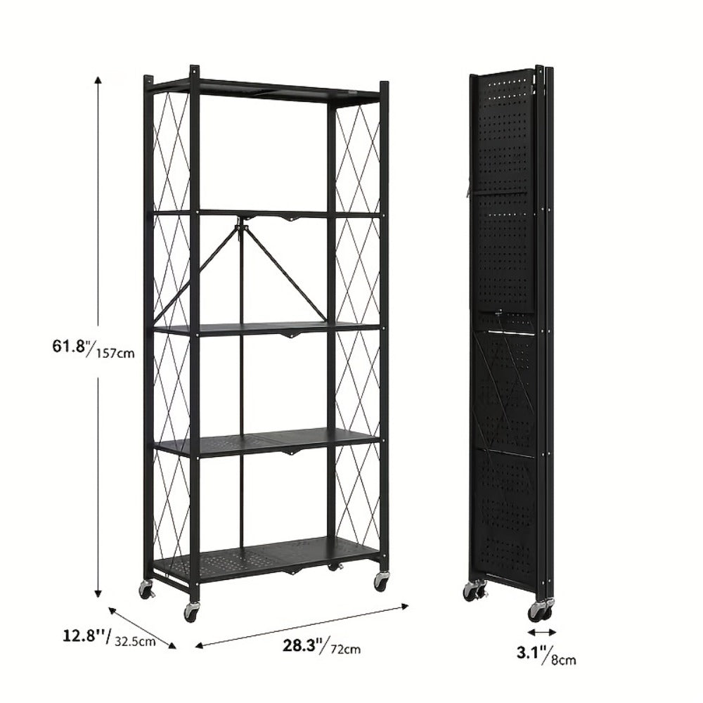 Multi-Tier Foldable Storage Shelf for Living Room and Home Office detail image - detail view 8