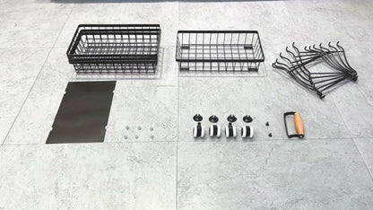 Multi-Tier Metal Storage Cart with Stackable Design and Rolling Wheels detail image - detail view 12
