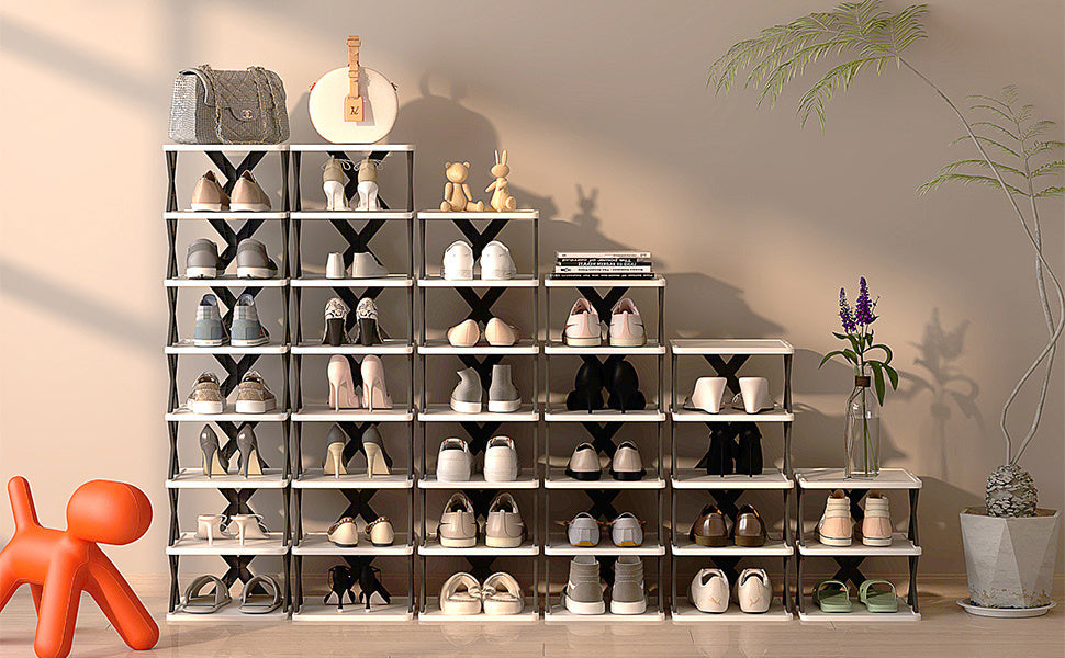 Multi-Tier Narrow Shoe Rack with Stackable Design and Tool-Free Assembly for Entryway detail image - detail view 18