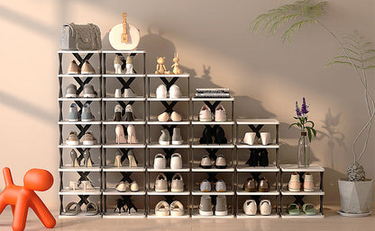 Multi-Tier Narrow Shoe Rack with Stackable Design and Tool-Free Assembly for Entryway detail image - detail view 18